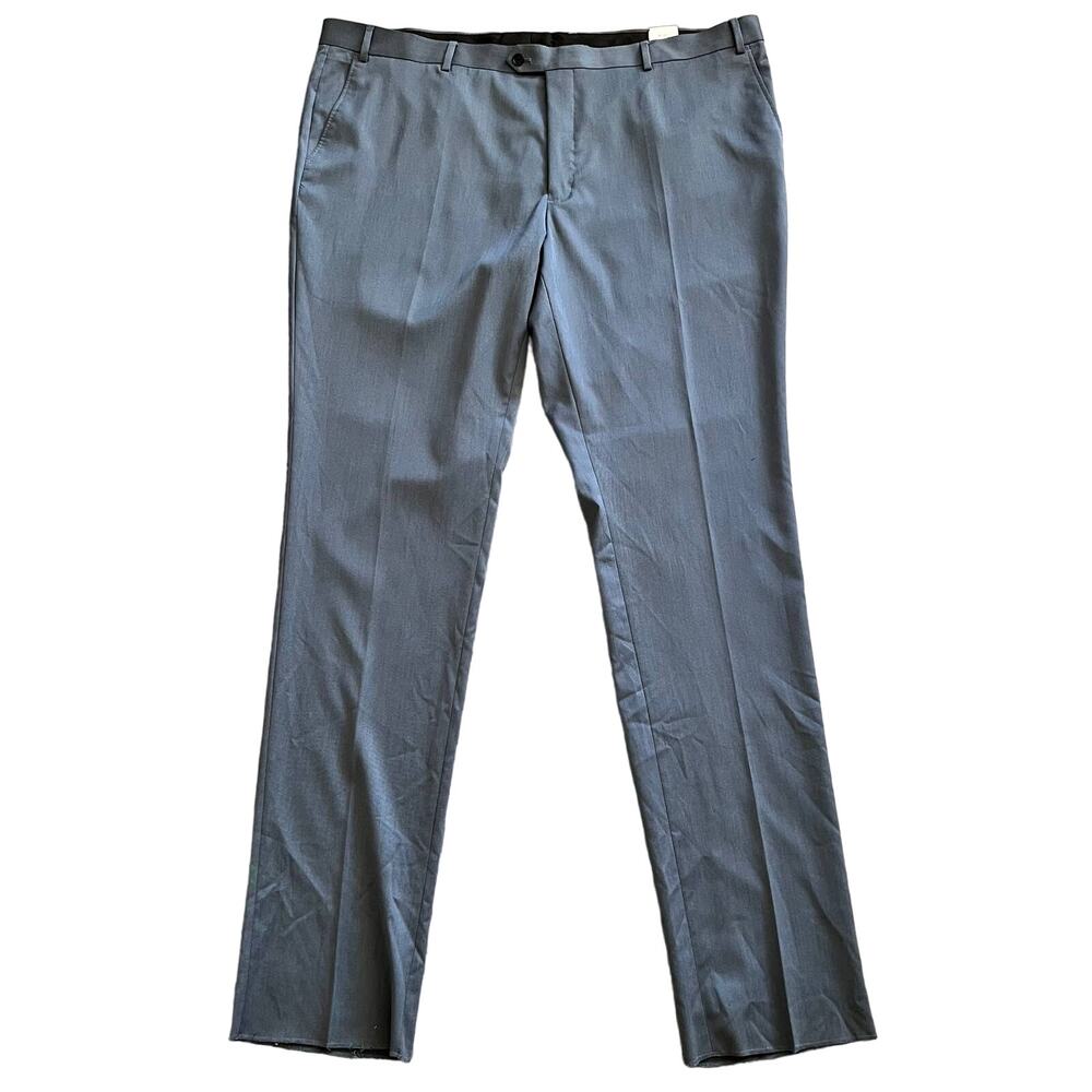 The Savile Row Dress Pants 46 Mens Strand Blue Straight Business Office Work New